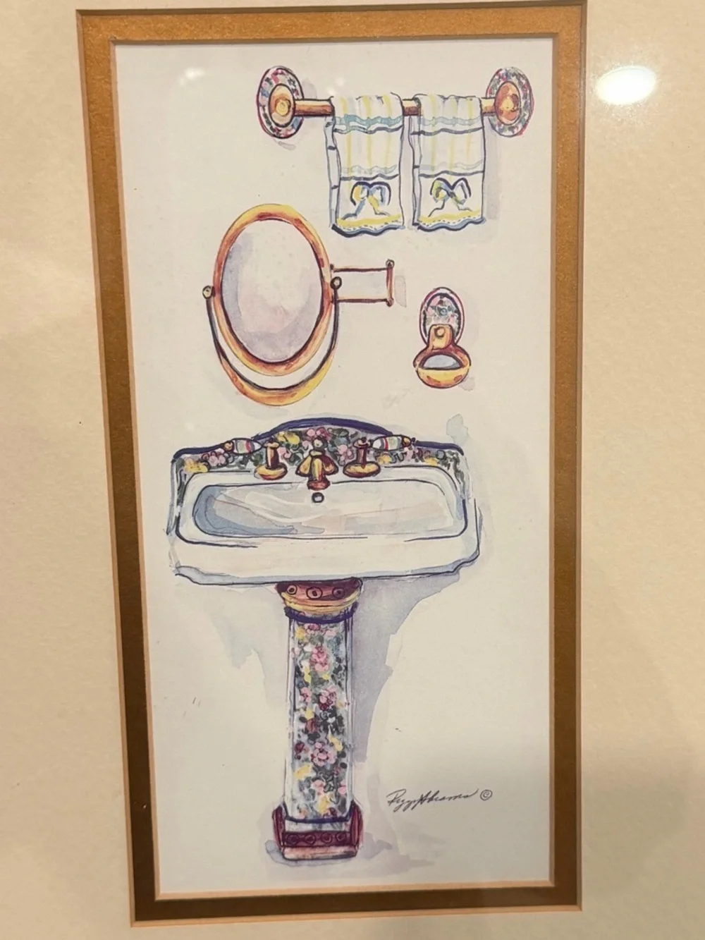 Peggy Abrams Vintage Art Set - 2 Gold Ornate Frames Cottagecore French Country